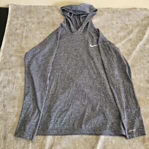 Nike Swim Pullover Performance Hoodie Men Medium Blue Lightweight DRI-FIT